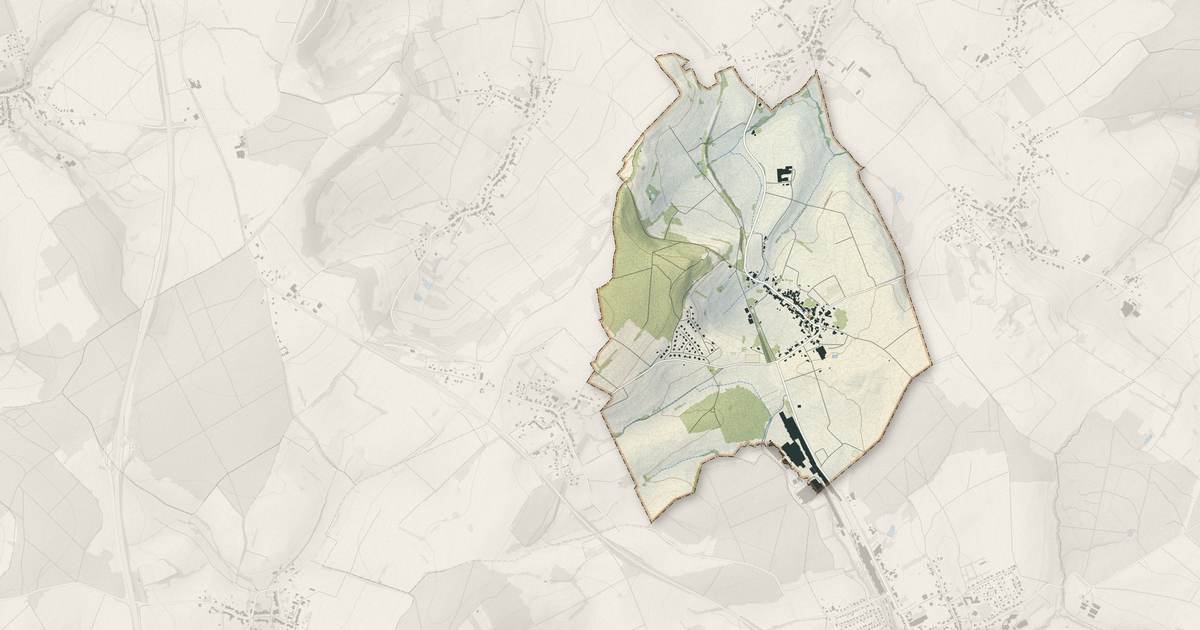 Portrait cartographique de Bettwiller : relief, eau, forêts, bâti et voies, calculés à partir des données de l'IGN
