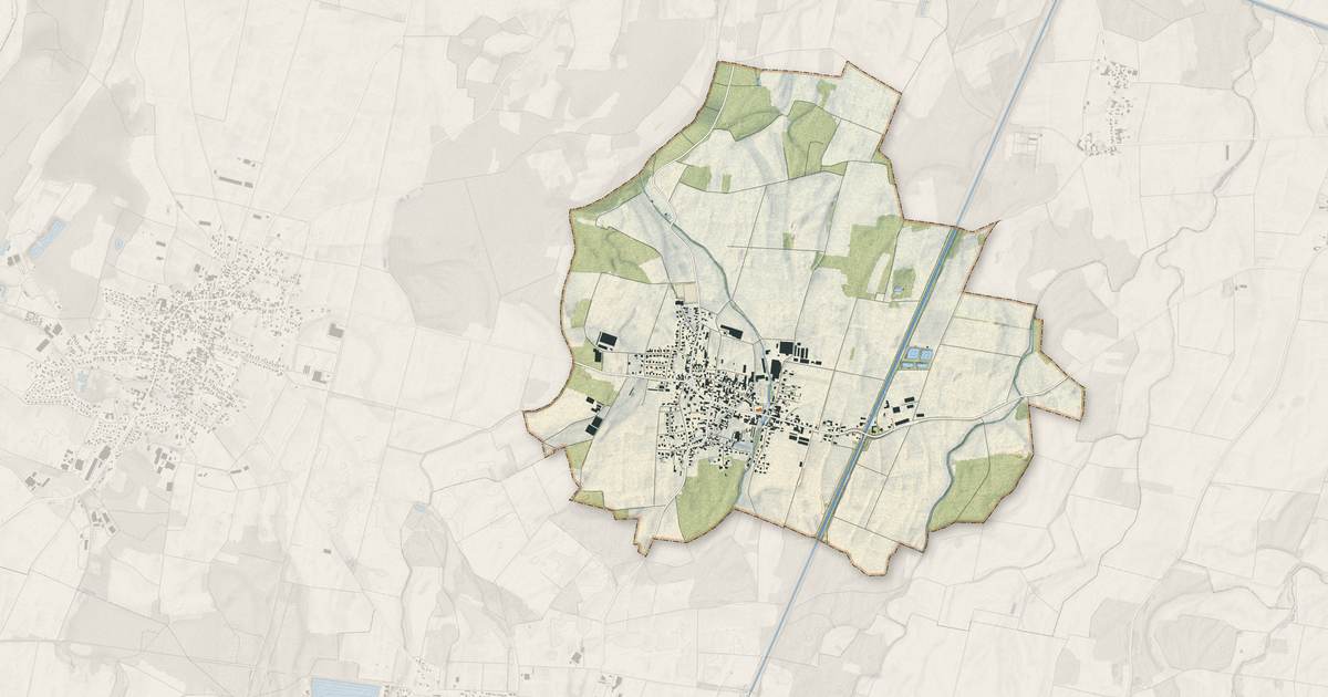 Portrait cartographique de Bindernheim : relief, eau, forêts, bâti et voies, calculés à partir des données de l'IGN