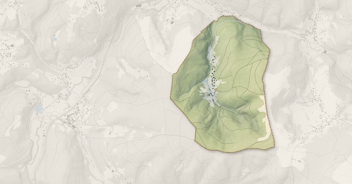 Portrait cartographique de Blancherupt : relief, eau, forêts, bâti et voies, calculés à partir des données de l'IGN