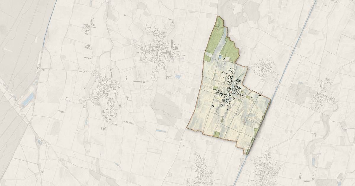 Portrait cartographique de Bœsenbiesen : relief, eau, forêts, bâti et voies, calculés à partir des données de l'IGN