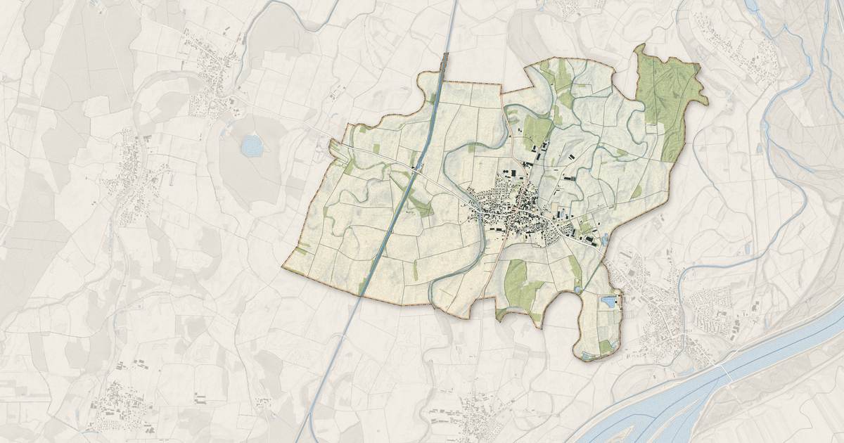 Portrait cartographique de Boofzheim : relief, eau, forêts, bâti et voies, calculés à partir des données de l'IGN