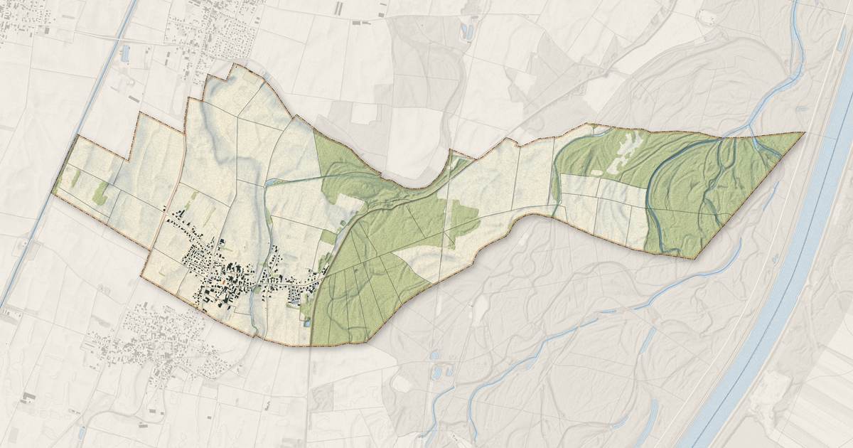 Portrait cartographique de Bootzheim : relief, eau, forêts, bâti et voies, calculés à partir des données de l'IGN
