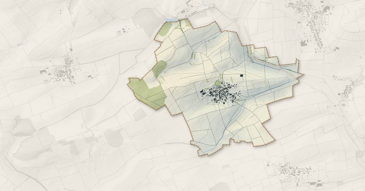 Portrait cartographique de Bosselshausen : relief, eau, forêts, bâti et voies, calculés à partir des données de l'IGN