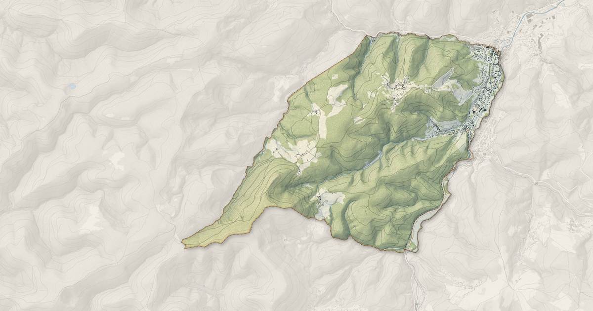 Portrait cartographique de La Broque : relief, eau, forêts, bâti et voies, calculés à partir des données de l'IGN
