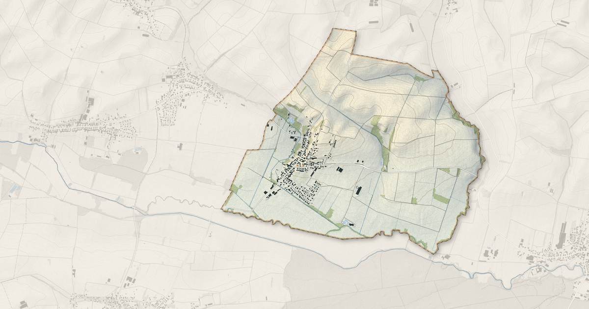 Portrait cartographique de Buhl : relief, eau, forêts, bâti et voies, calculés à partir des données de l'IGN