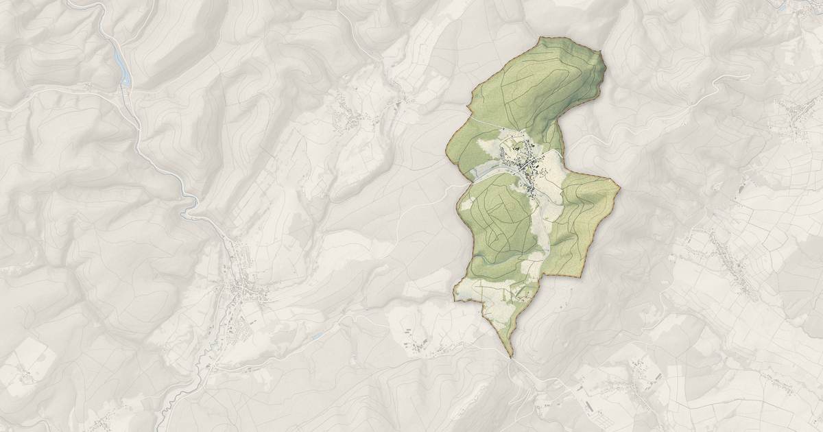 Portrait cartographique de Climbach : relief, eau, forêts, bâti et voies, calculés à partir des données de l'IGN