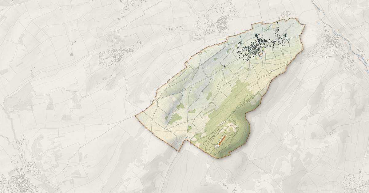 Portrait cartographique de Dangolsheim : relief, eau, forêts, bâti et voies, calculés à partir des données de l'IGN