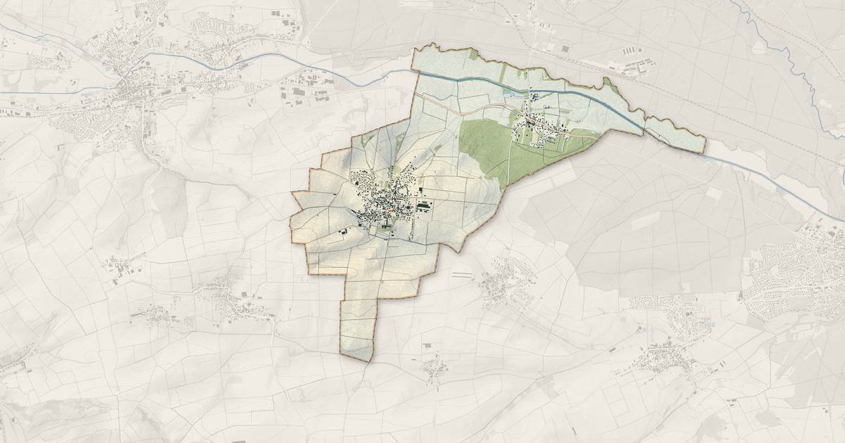Portrait cartographique de Dauendorf : relief, eau, forêts, bâti et voies, calculés à partir des données de l'IGN