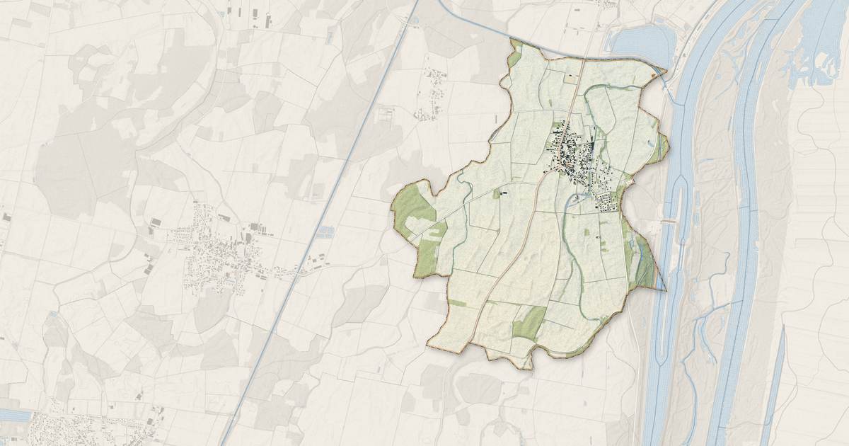 Portrait cartographique de Diebolsheim : relief, eau, forêts, bâti et voies, calculés à partir des données de l'IGN