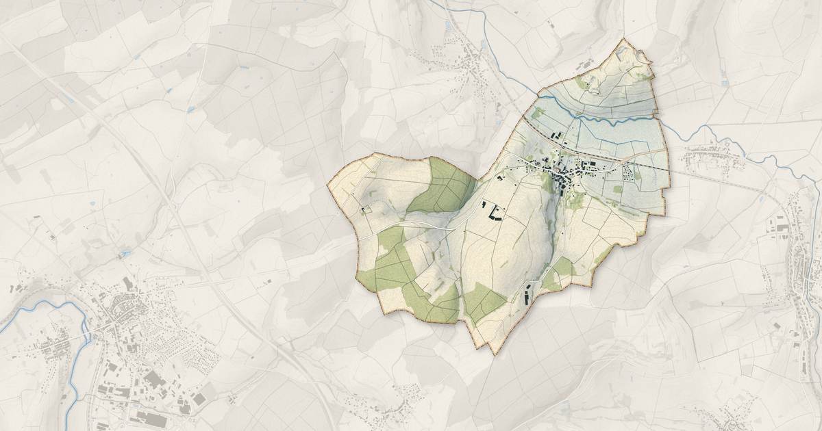 Portrait cartographique de Domfessel : relief, eau, forêts, bâti et voies, calculés à partir des données de l'IGN