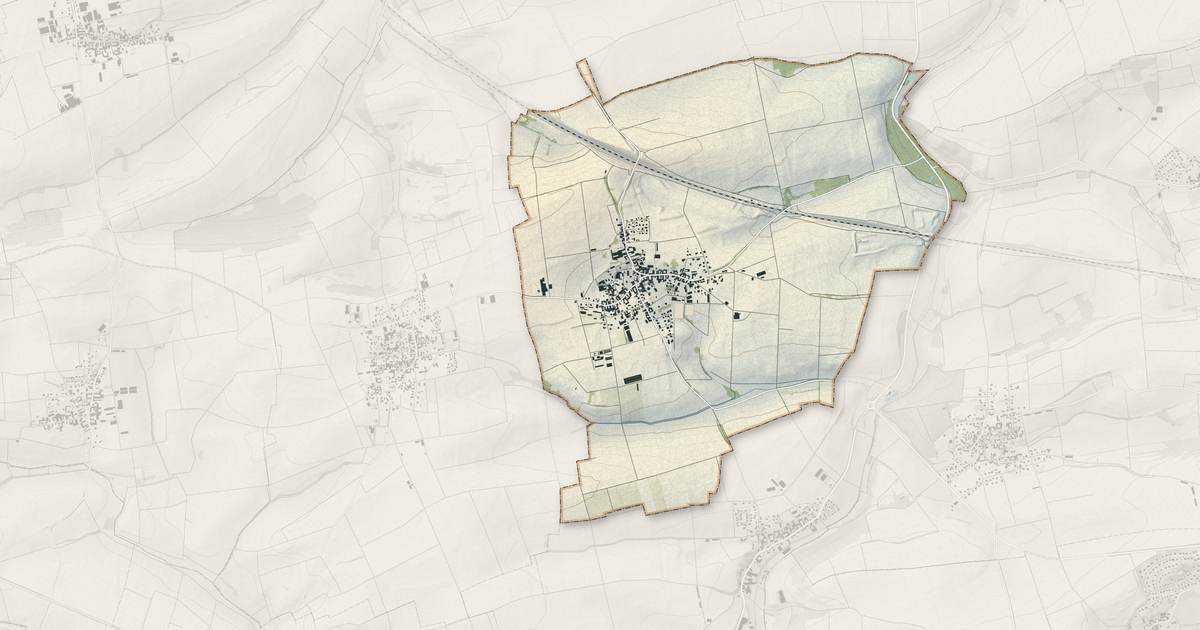 Portrait cartographique de Duntzenheim : relief, eau, forêts, bâti et voies, calculés à partir des données de l'IGN