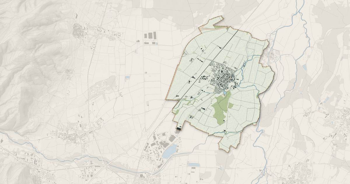 Portrait cartographique de Ebersheim : relief, eau, forêts, bâti et voies, calculés à partir des données de l'IGN