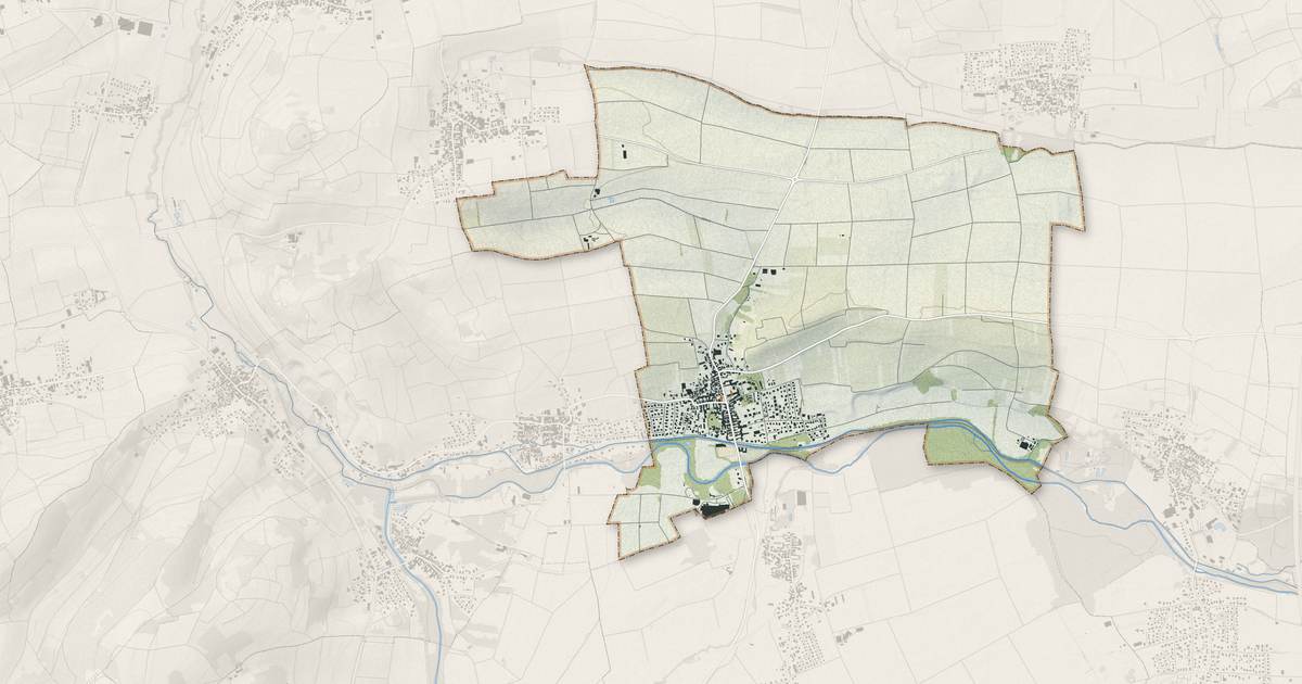 Portrait cartographique de Ergersheim : relief, eau, forêts, bâti et voies, calculés à partir des données de l'IGN