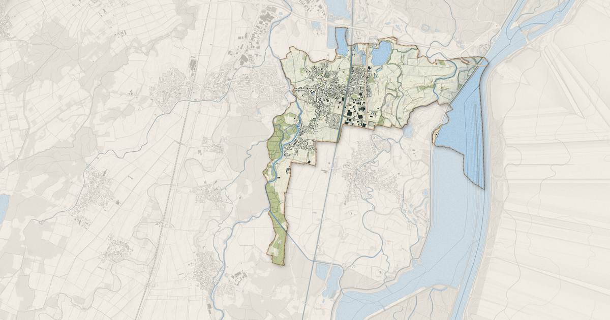 Portrait cartographique de Eschau : relief, eau, forêts, bâti et voies, calculés à partir des données de l'IGN