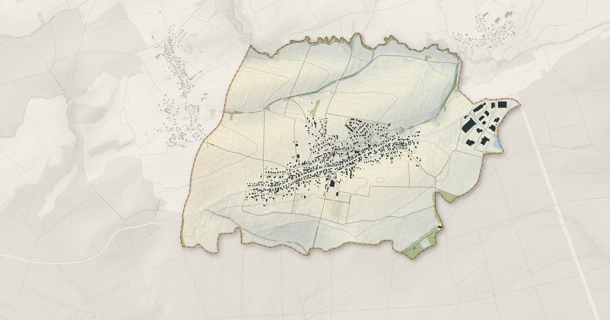 Portrait cartographique de Eschbach : relief, eau, forêts, bâti et voies, calculés à partir des données de l'IGN