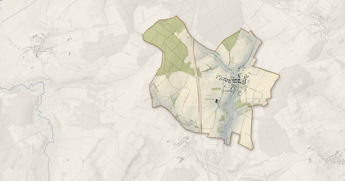 Portrait cartographique de Eywiller : relief, eau, forêts, bâti et voies, calculés à partir des données de l'IGN
