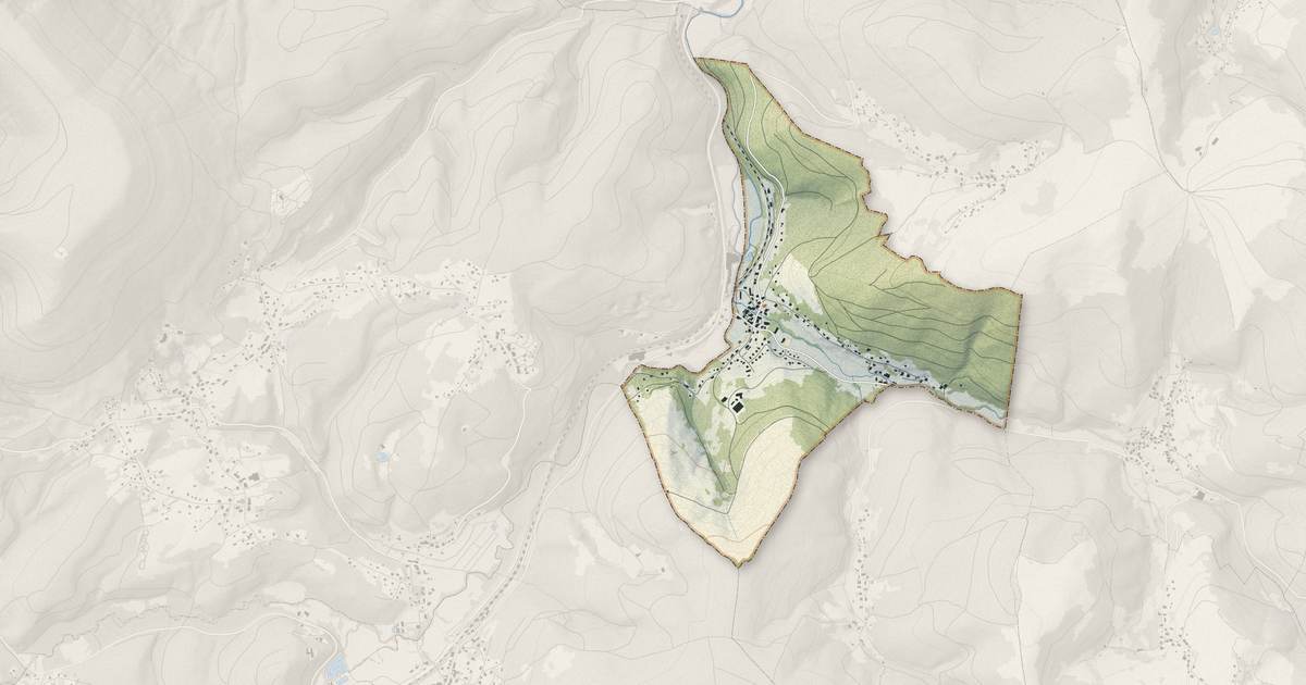 Portrait cartographique de Fouday : relief, eau, forêts, bâti et voies, calculés à partir des données de l'IGN