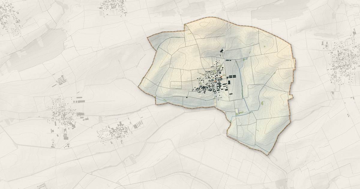 Portrait cartographique de Friedolsheim : relief, eau, forêts, bâti et voies, calculés à partir des données de l'IGN