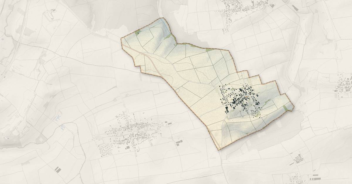 Portrait cartographique de Furchhausen : relief, eau, forêts, bâti et voies, calculés à partir des données de l'IGN