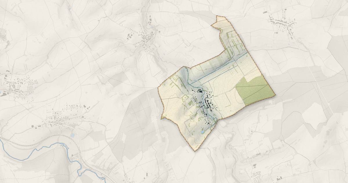Portrait cartographique de Gœrlingen : relief, eau, forêts, bâti et voies, calculés à partir des données de l'IGN