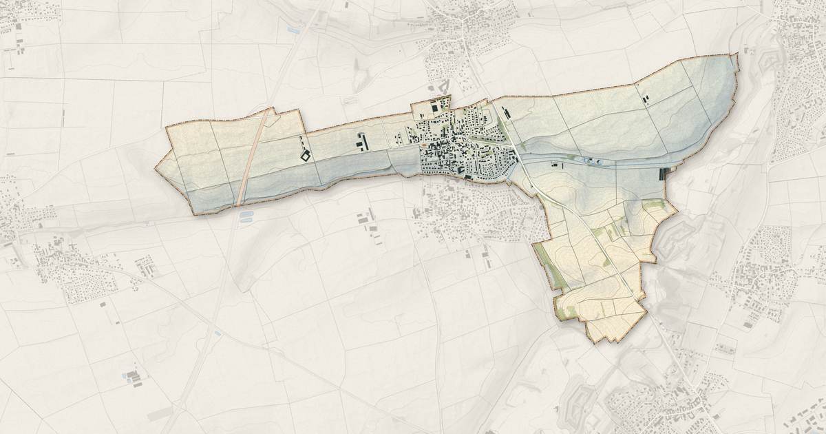 Portrait cartographique de Griesheim-sur-Souffel : relief, eau, forêts, bâti et voies, calculés à partir des données de l'IGN
