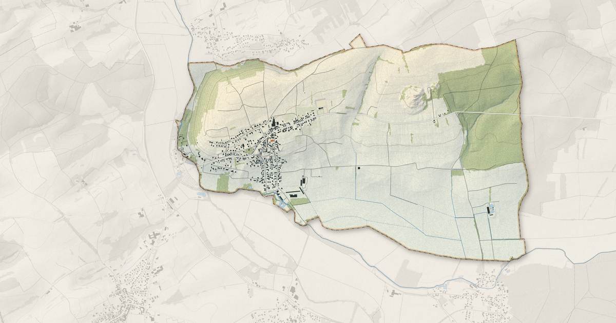 Portrait cartographique de Gunstett : relief, eau, forêts, bâti et voies, calculés à partir des données de l'IGN