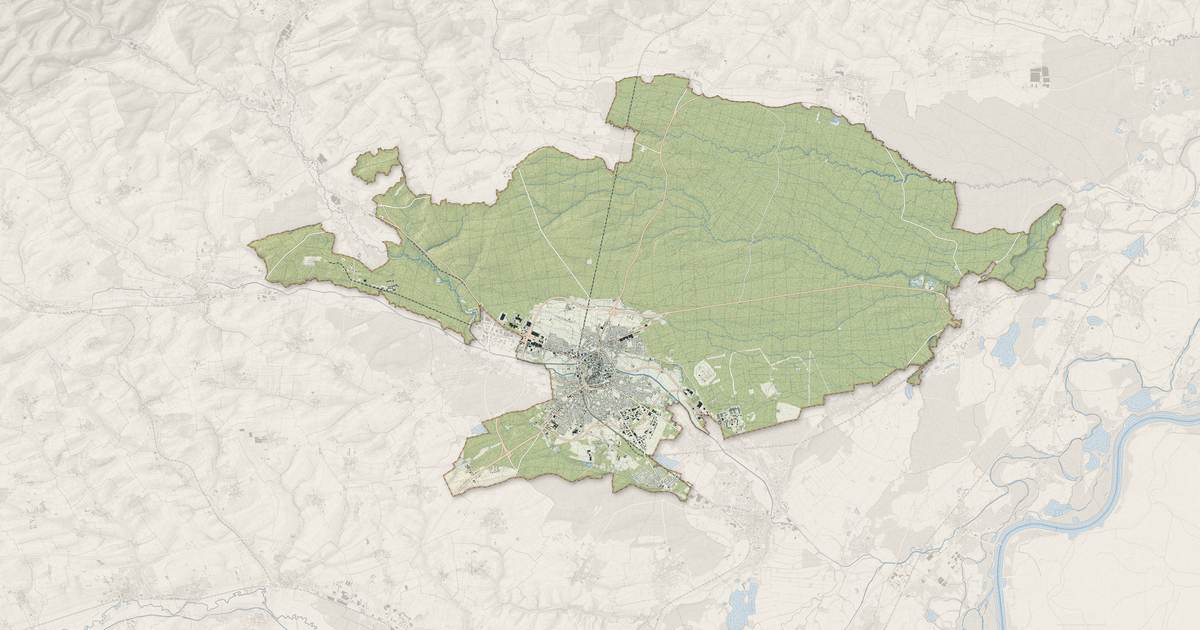 Portrait cartographique de Haguenau : relief, eau, forêts, bâti et voies, calculés à partir des données de l'IGN