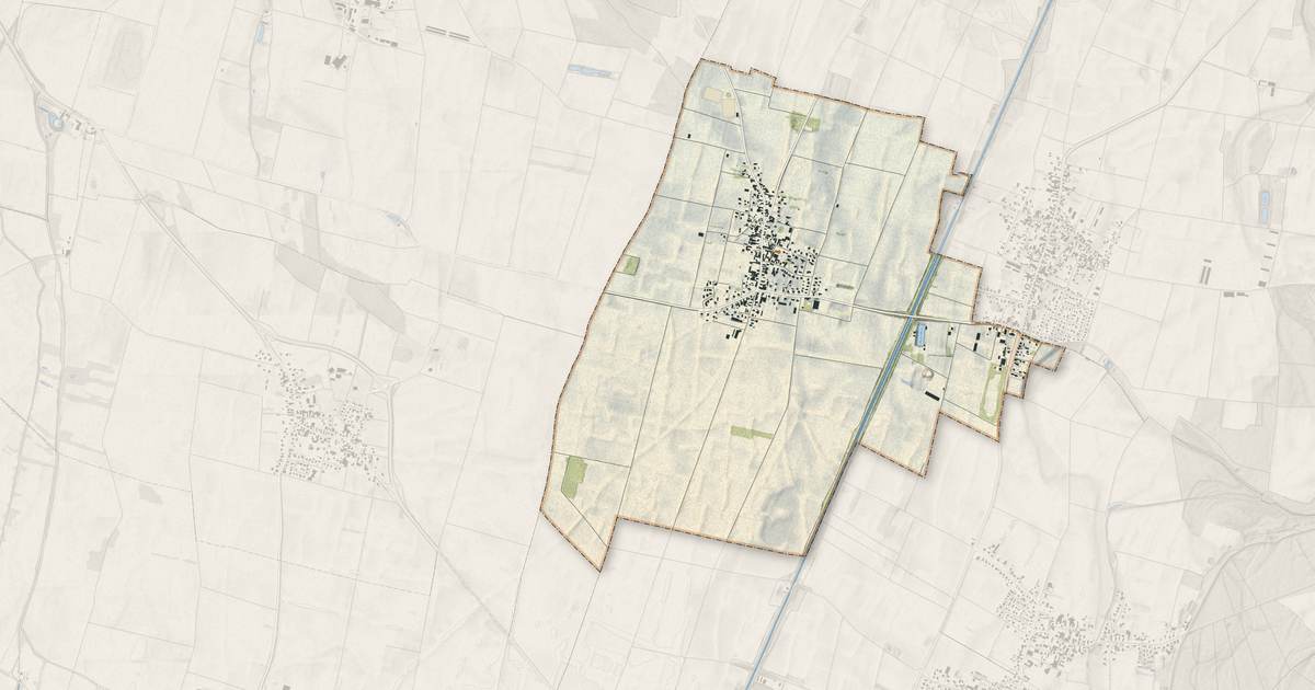 Portrait cartographique de Hessenheim : relief, eau, forêts, bâti et voies, calculés à partir des données de l'IGN