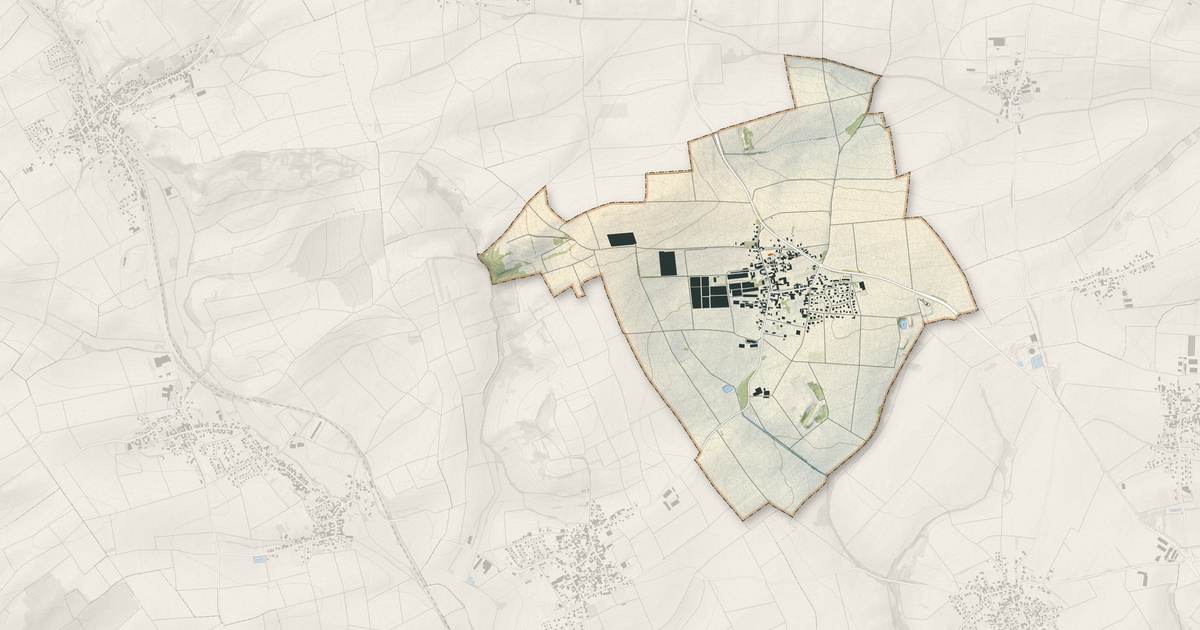 Portrait cartographique de Huttendorf : relief, eau, forêts, bâti et voies, calculés à partir des données de l'IGN