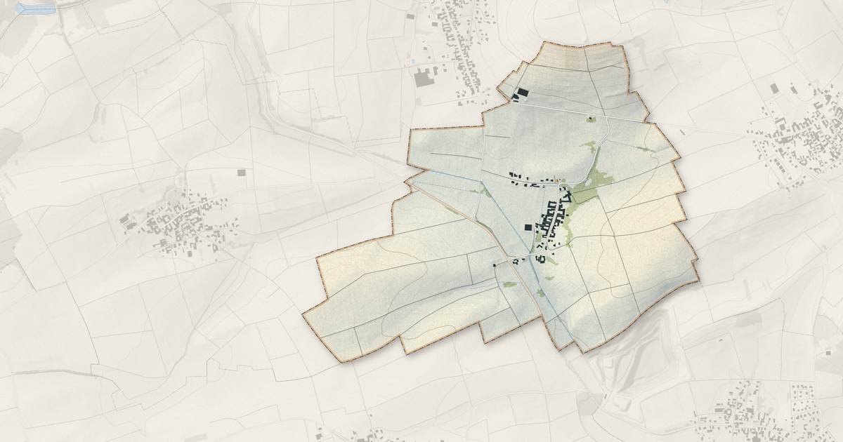 Portrait cartographique de Issenhausen : relief, eau, forêts, bâti et voies, calculés à partir des données de l'IGN