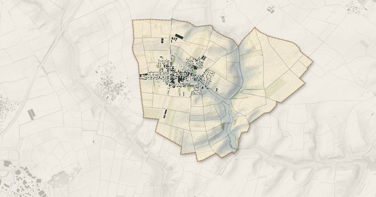Portrait cartographique de Kriegsheim : relief, eau, forêts, bâti et voies, calculés à partir des données de l'IGN