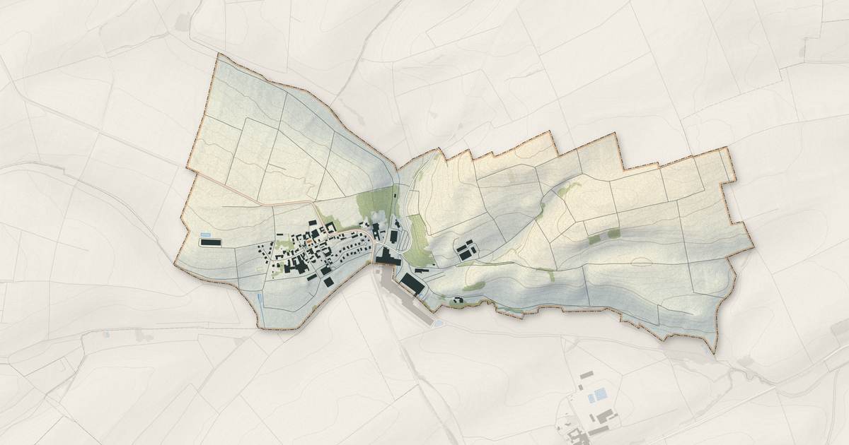 Portrait cartographique de Landersheim : relief, eau, forêts, bâti et voies, calculés à partir des données de l'IGN