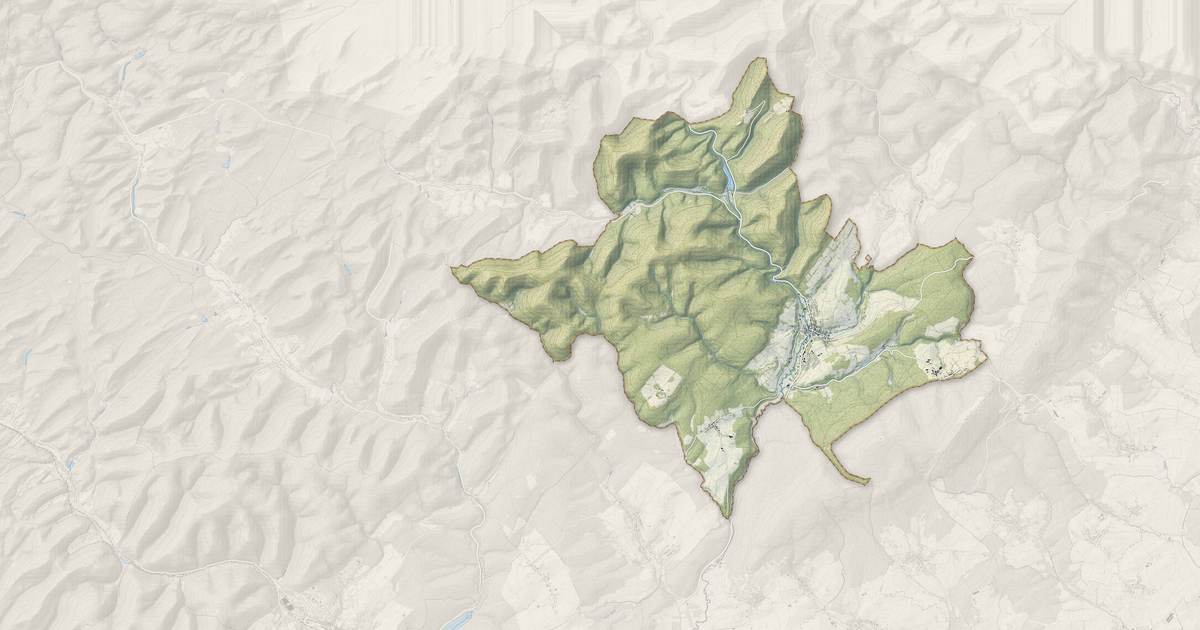 Portrait cartographique de Lembach : relief, eau, forêts, bâti et voies, calculés à partir des données de l'IGN
