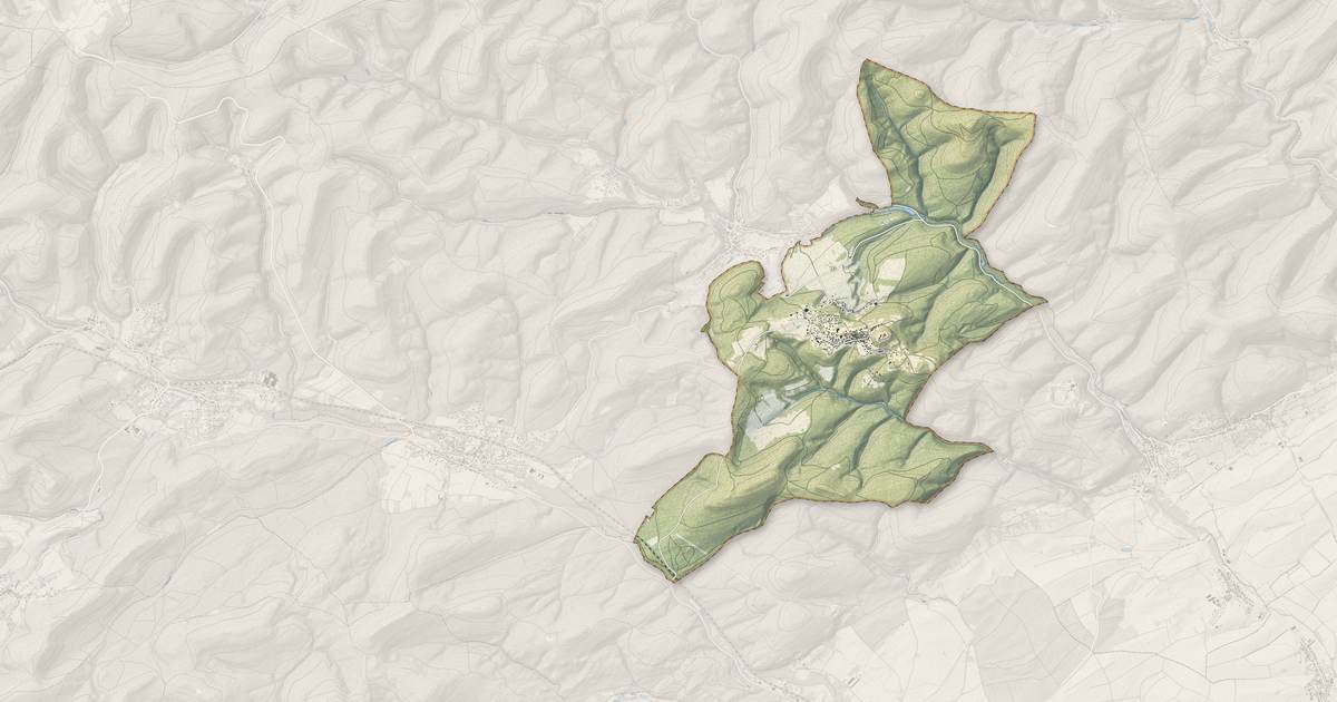 Portrait cartographique de Lichtenberg : relief, eau, forêts, bâti et voies, calculés à partir des données de l'IGN