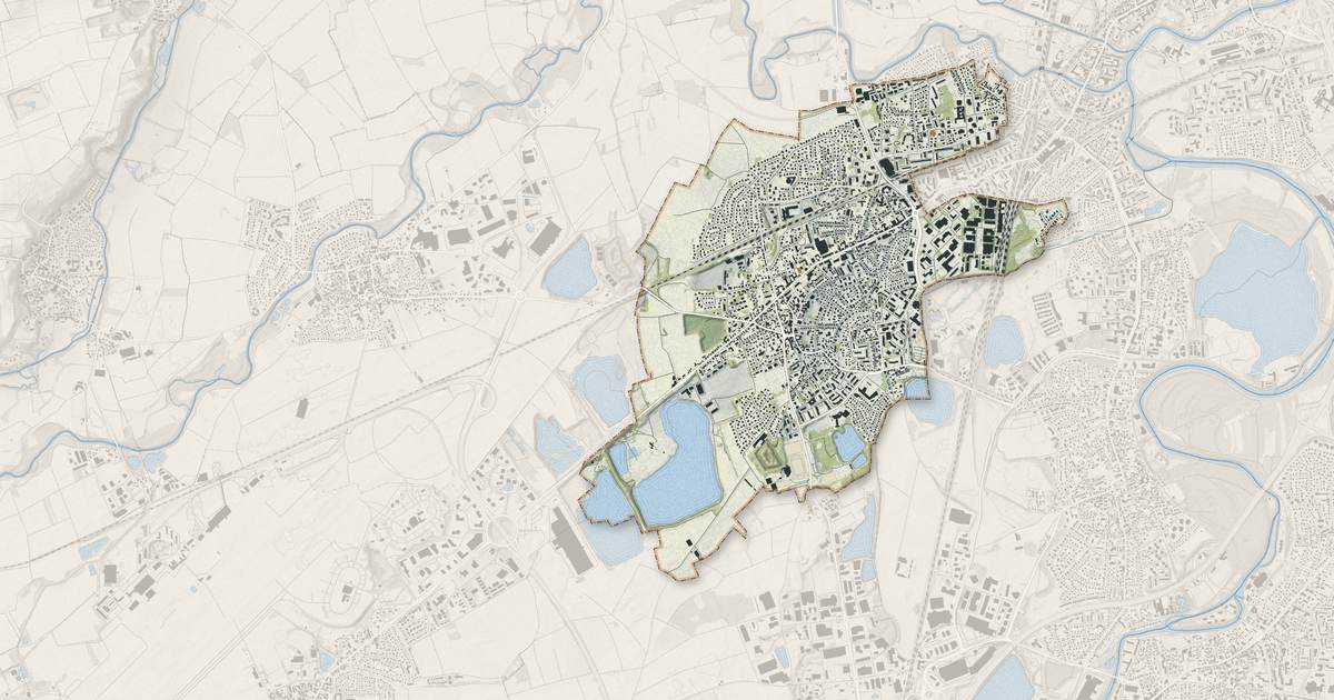 Portrait cartographique de Lingolsheim : relief, eau, forêts, bâti et voies, calculés à partir des données de l'IGN