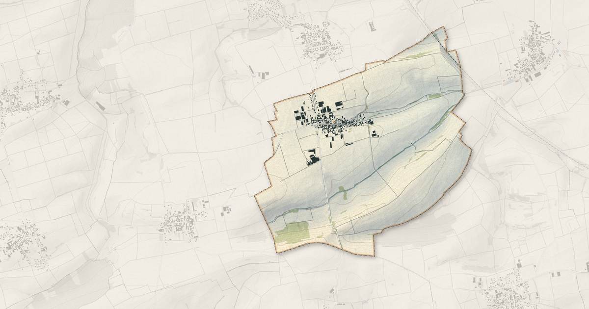 Portrait cartographique de Littenheim : relief, eau, forêts, bâti et voies, calculés à partir des données de l'IGN