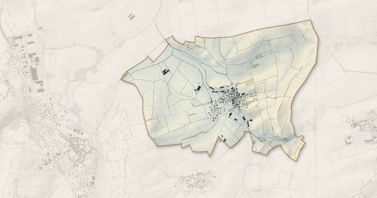 Portrait cartographique de Lochwiller : relief, eau, forêts, bâti et voies, calculés à partir des données de l'IGN