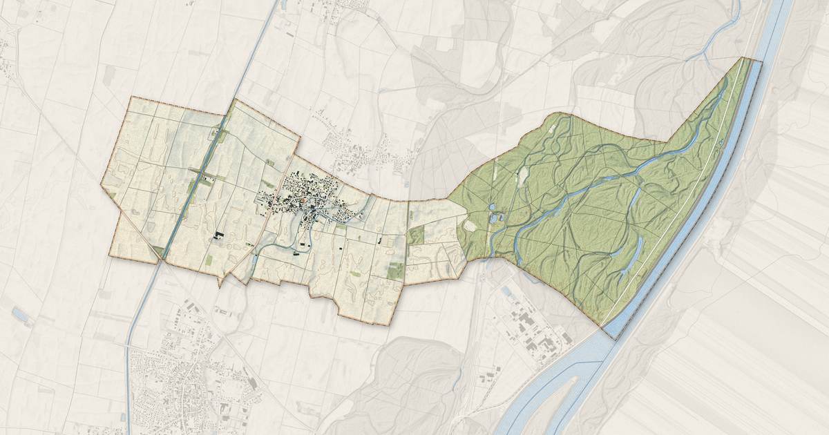 Portrait cartographique de Mackenheim : relief, eau, forêts, bâti et voies, calculés à partir des données de l'IGN