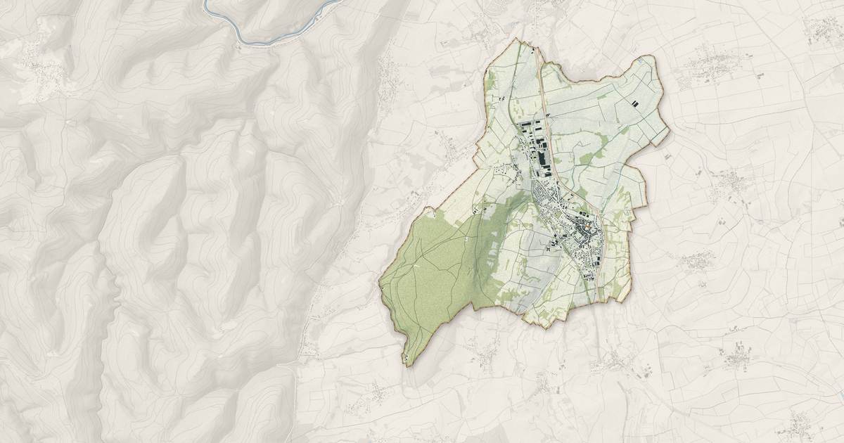 Portrait cartographique de Marmoutier : relief, eau, forêts, bâti et voies, calculés à partir des données de l'IGN