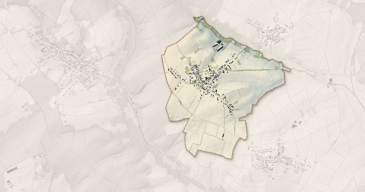 Portrait cartographique de Memmelshoffen : relief, eau, forêts, bâti et voies, calculés à partir des données de l'IGN