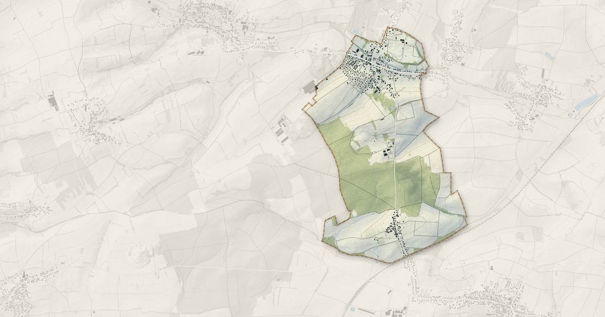 Portrait cartographique de Merkwiller-Pechelbronn : relief, eau, forêts, bâti et voies, calculés à partir des données de l'IGN