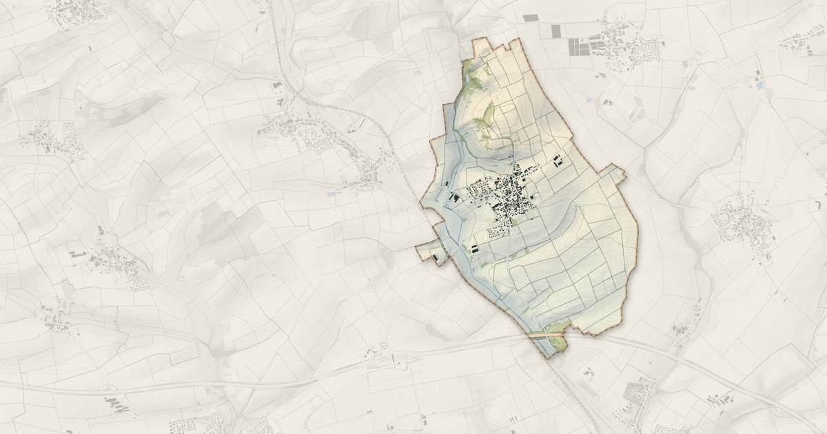 Portrait cartographique de Minversheim : relief, eau, forêts, bâti et voies, calculés à partir des données de l'IGN