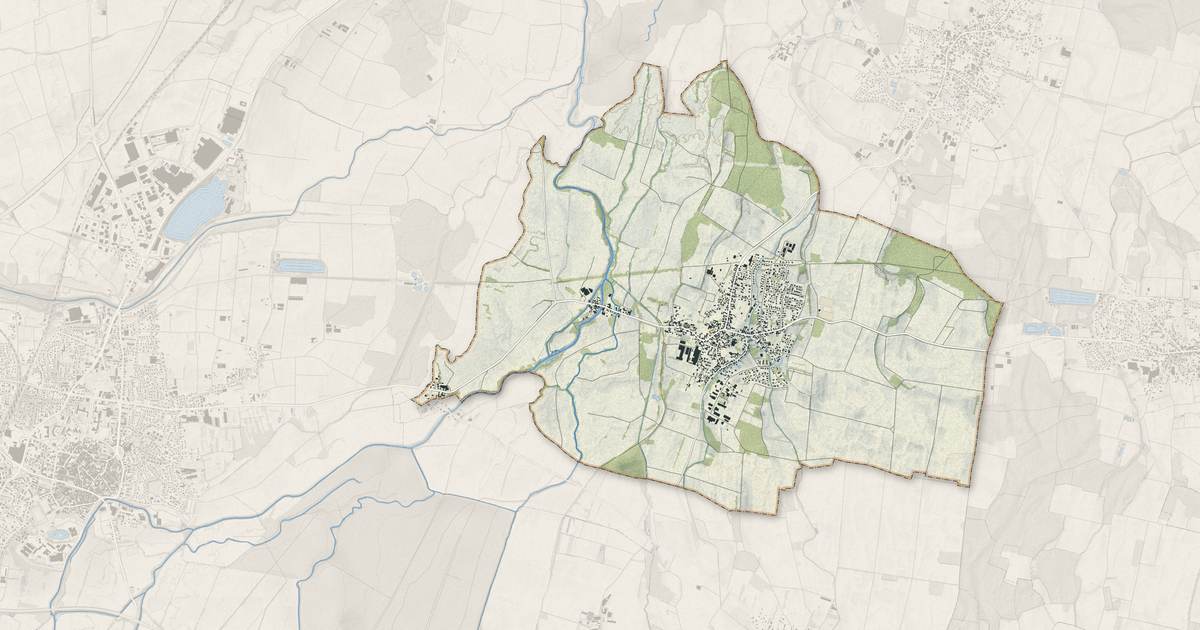 Portrait cartographique de Muttersholtz : relief, eau, forêts, bâti et voies, calculés à partir des données de l'IGN