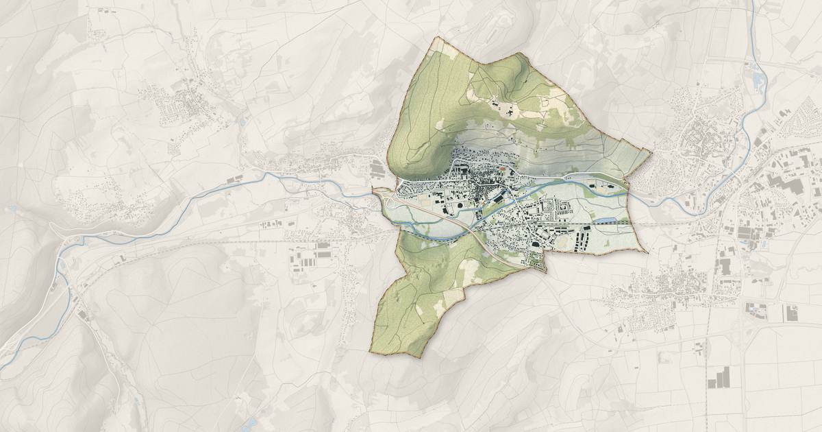 Portrait cartographique de Mutzig : relief, eau, forêts, bâti et voies, calculés à partir des données de l'IGN