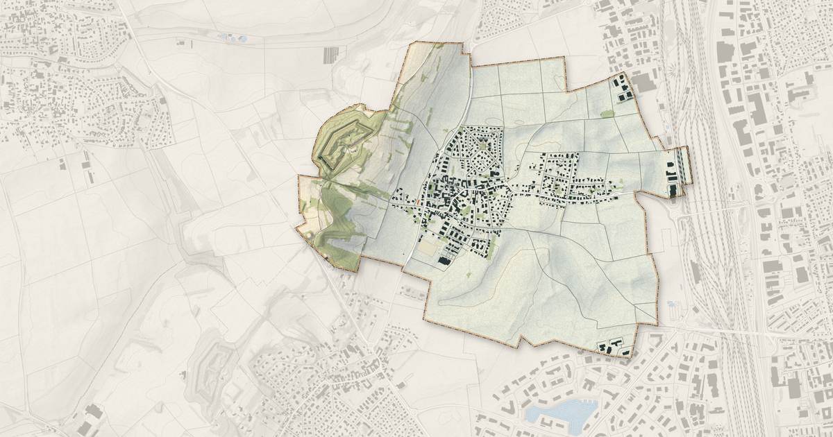 Portrait cartographique de Niederhausbergen : relief, eau, forêts, bâti et voies, calculés à partir des données de l'IGN