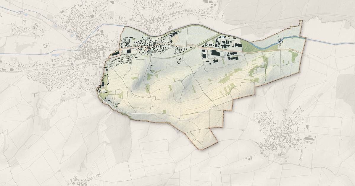 Portrait cartographique de Niedermodern : relief, eau, forêts, bâti et voies, calculés à partir des données de l'IGN