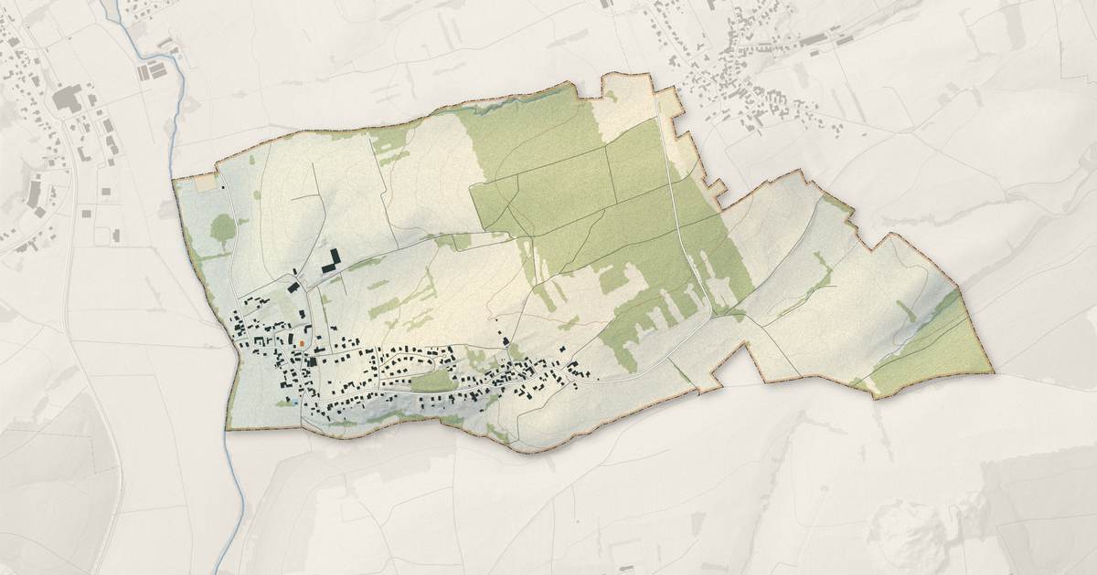 Portrait cartographique de Oberdorf-Spachbach : relief, eau, forêts, bâti et voies, calculés à partir des données de l'IGN
