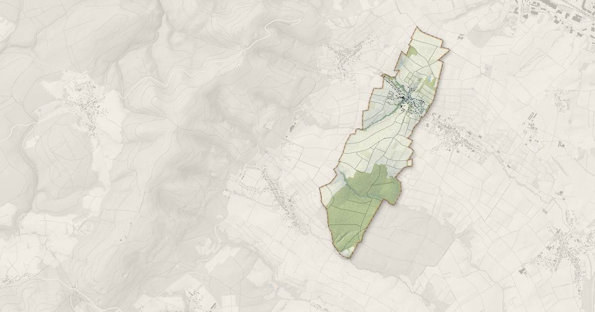 Portrait cartographique de Oberhoffen-lès-Wissembourg : relief, eau, forêts, bâti et voies, calculés à partir des données de l'IGN