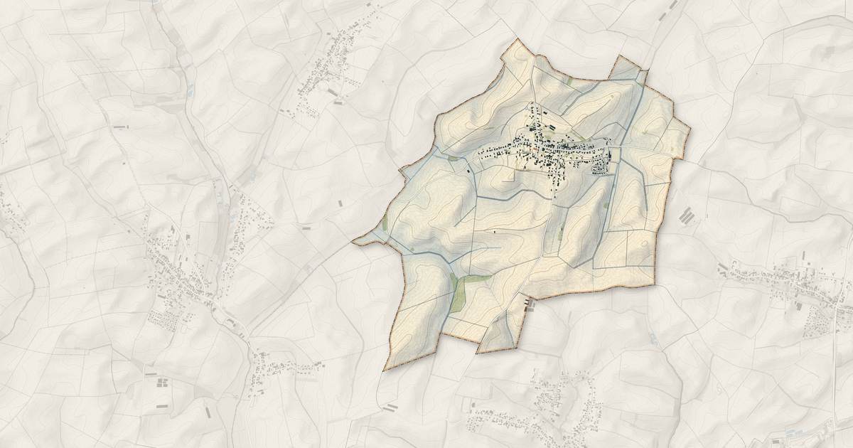Portrait cartographique de Oberlauterbach : relief, eau, forêts, bâti et voies, calculés à partir des données de l'IGN
