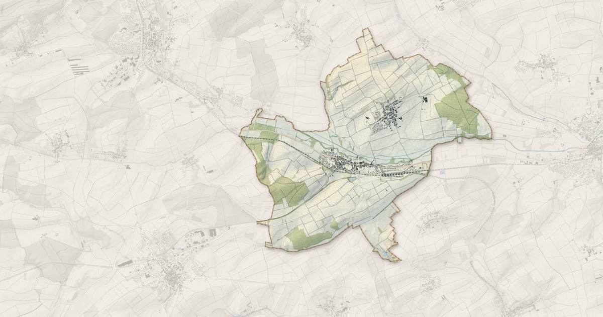 Portrait cartographique de Obermodern-Zutzendorf : relief, eau, forêts, bâti et voies, calculés à partir des données de l'IGN